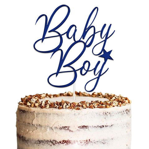 Baby Boy Baby Shower Acrylic Cake Topper by KreateSquare | Variety of Colour Available Premium Mirrored Acrylic Finish