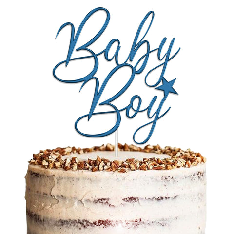 Baby Boy Baby Shower Acrylic Cake Topper by KreateSquare | Variety of Colour Available Premium Mirrored Acrylic Finish