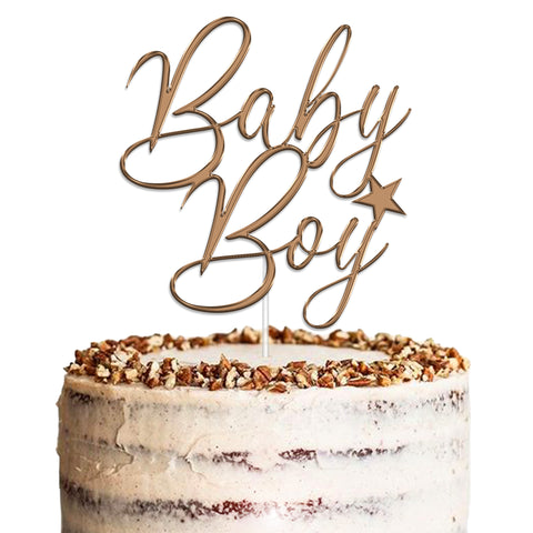 Baby Boy Baby Shower Acrylic Cake Topper by KreateSquare | Variety of Colour Available Premium Mirrored Acrylic Finish