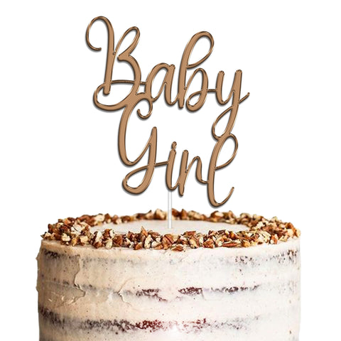 Baby Girl Baby Shower Acrylic Cake Topper by KreateSquare | Variety of Colour Available Premium Mirrored Acrylic Finish