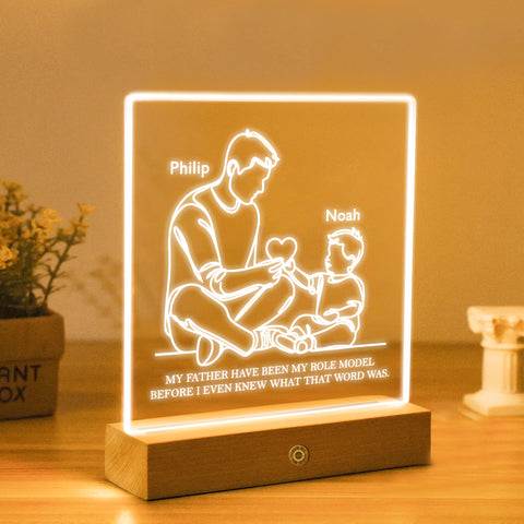 Custom Acrylic Night Light Grandad Bedside Lamp By KreateSquare for Best Dad Father’s Day Birthday Gift