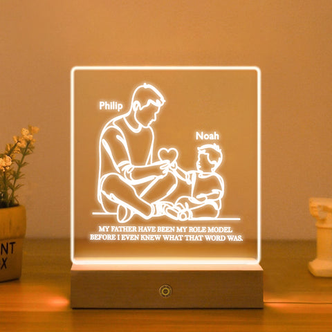 Custom Acrylic Night Light Grandad Bedside Lamp By KreateSquare for Best Dad Father’s Day Birthday Gift