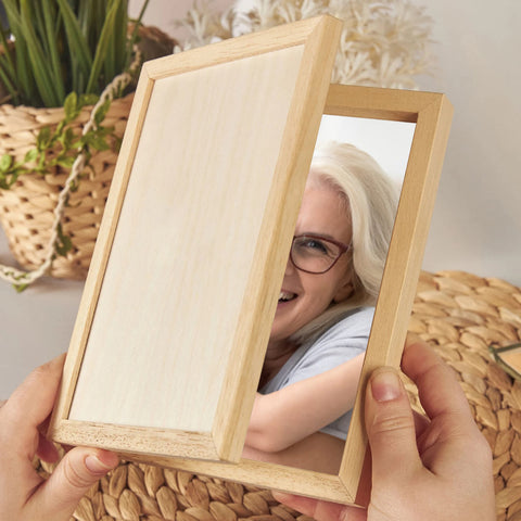 Custom Wooden Photo Frame for Grandma By KreateSquare with Oak Wood Finish Engrave Any Message Ideal for Mothers Day Christmas or Birthday Gift