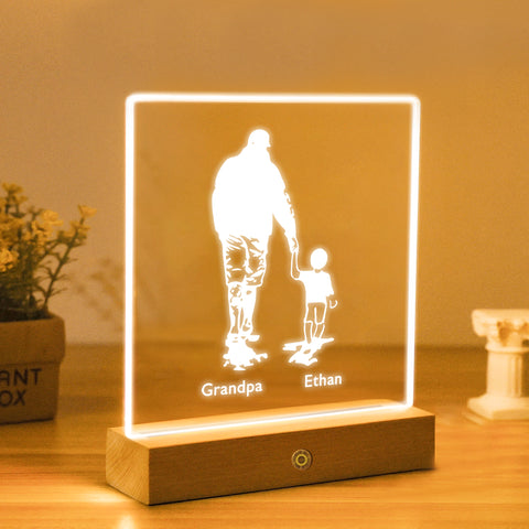 Personalised Night Light Dad Bedside LED Lamp By KreateSquare for Best Grandad Father’s Day Birthday Gift Custom 7 Colors