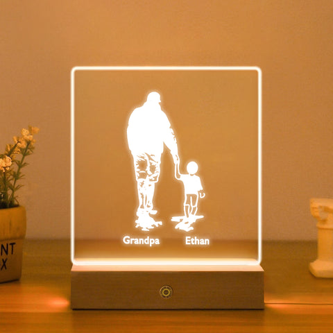 Personalised Night Light Dad Bedside LED Lamp By KreateSquare for Best Grandad Father’s Day Birthday Gift Custom 7 Colors