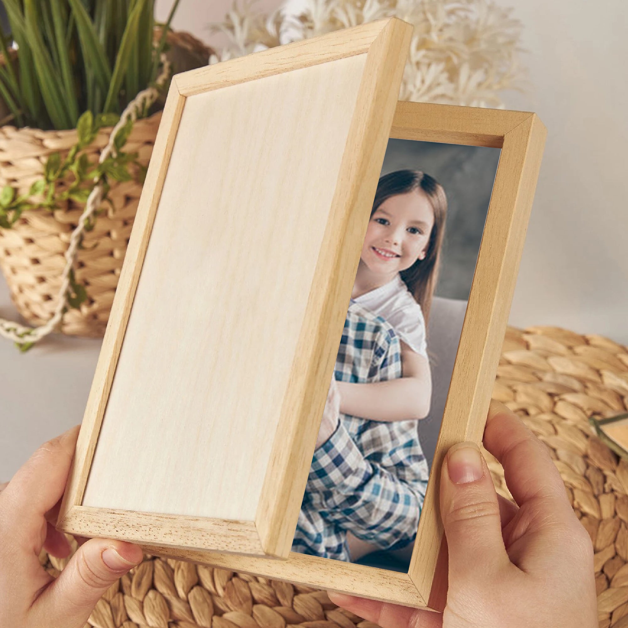 Custom Wooden Photo Frame for Grandpa By KreateSquare with Oak Wood Fi