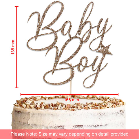 Baby Boy Baby Shower Glitter Cake Topper by KreateSquare | Variety of Colour Available Premium 950 GSM Glitter Finish