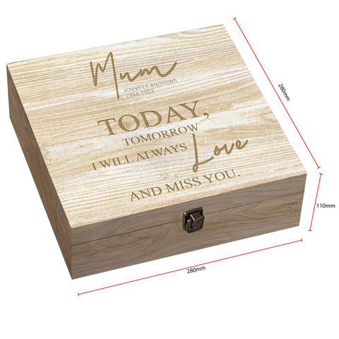 Personalised Mum Memorial Wooden Keepsake Box by KreateSquare – Memory Box for Bereavement, Remembrance Generic Design