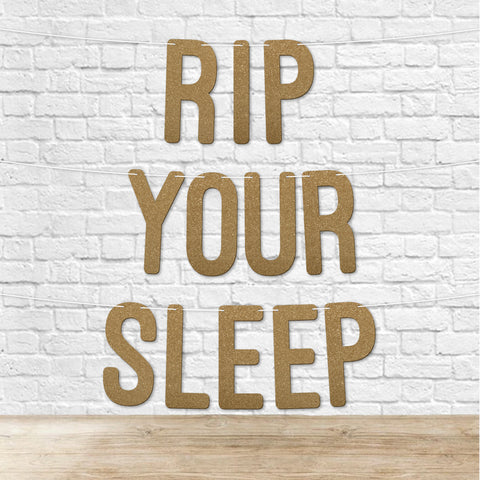 RIP Your Sleep Glitter Baby Shower Banner By KreateSquare Celebrate the Arrival with Style Perfect for Gender Reveal & Party Decorations 7 Inch