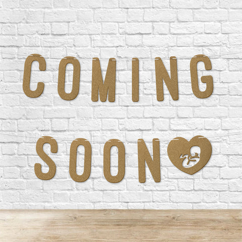 Coming Soon Glitter Baby Shower Banner By KreateSquare Gender Reveal Party Garland Decoration for Boys or Girls Baby Shower Celebration 7 Inch