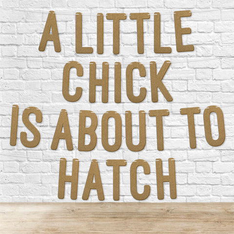 A little Chick is About to Hatch Glitter Baby Shower Banner By KreateSquare Gender Reveal Party Garland Decoration for Boys or Girls Baby Shower Celebration 7 Inch