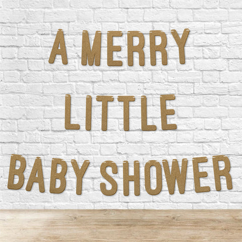 A merry Little Baby Shower Glitter Baby Shower Banner By KreateSquare Gender Reveal Party Garland Decoration for Boys or Girls Baby Shower Celebration 7 Inch