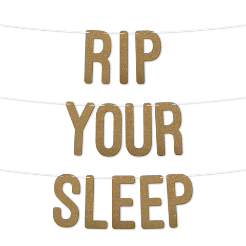 RIP Your Sleep Glitter Baby Shower Banner By KreateSquare Celebrate the Arrival with Style Perfect for Gender Reveal & Party Decorations 7 Inch