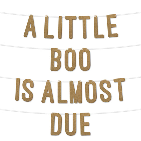 A Little Boo is Almost Due Baby Shower Glitter Banner By KreateSquare Gender Reveal Party Garland Decoration for Boys or Girls Baby Shower Celebration 7 Inch