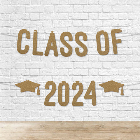 Class Of 2024 Graduation Banner BY KreateSquare 900 GSM Glitter Banner for University & College Grad Parties Graduation Celebration Decoration