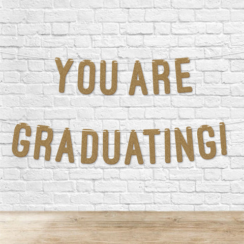 You Are Graduating! Graduation Banner By KreateSquare 900 GSM Glitter Banner for University & College Grad Parties Graduation Celebration Decoration