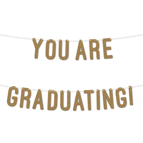 You Are Graduating! Graduation Banner By KreateSquare 900 GSM Glitter Banner for University & College Grad Parties Graduation Celebration Decoration