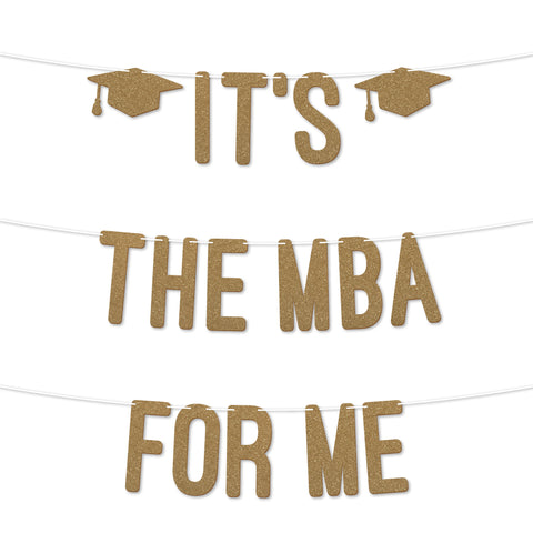 It’s the MBA for Me Graduation Banner By KreateSquare 900 GSM Glitter Banner for University & College Grad Parties Graduation Celebration Decoration