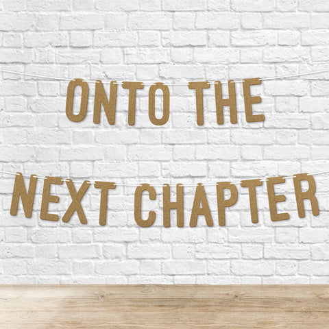 On to the Next Chapter Graduation Banner By KreateSquare 900 GSM Glitter Banner for University & College Grad Parties Graduation Celebration Decoration