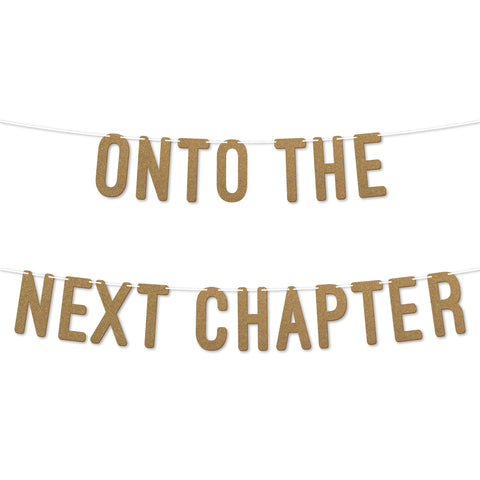 On to the Next Chapter Graduation Banner By KreateSquare 900 GSM Glitter Banner for University & College Grad Parties Graduation Celebration Decoration