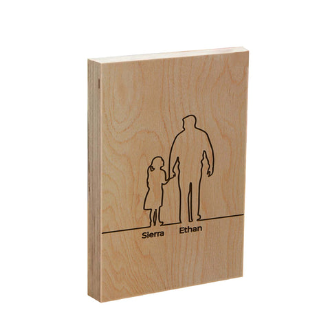 Personalised Wooden Frame Block By KreateSquare Oak Wood Finish Engrave Ideal for Father's Day Birthday Gift