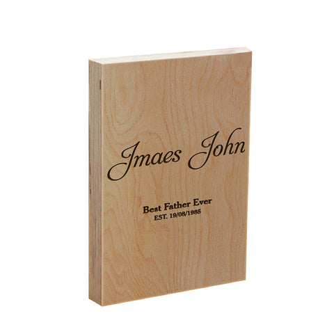 Personalised Wooden Frame Block By KreateSquare Oak Wood Finish Engrave for Best Dad Father's Day Birthday Custom Gift