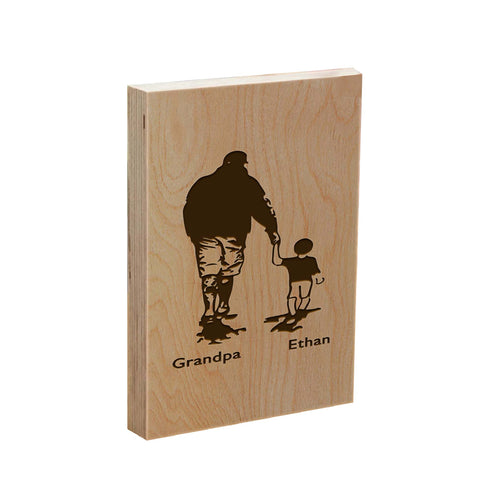 Personalised Wooden Frame Block By KreateSquare Oak Wood Finish Engrave for Best Dad Father's Day Birthday Gift Study Decoration