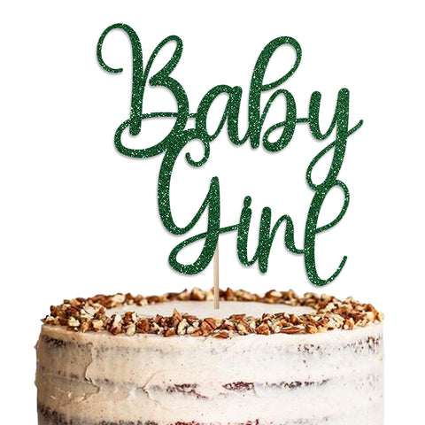 Baby Girl Baby Shower Glitter Cake Topper by KreateSquare | Variety of Colour Available Premium 950 GSM Glitter Finish