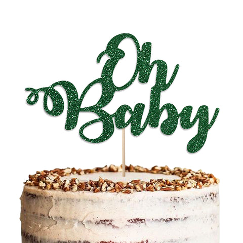 Baby Shower Oh Baby Glitter Cake Topper by KreateSquare | Variety of Colour Available Premium 950 GSM Glitter Finish