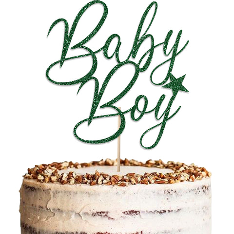 Baby Boy Baby Shower Glitter Cake Topper by KreateSquare | Variety of Colour Available Premium 950 GSM Glitter Finish