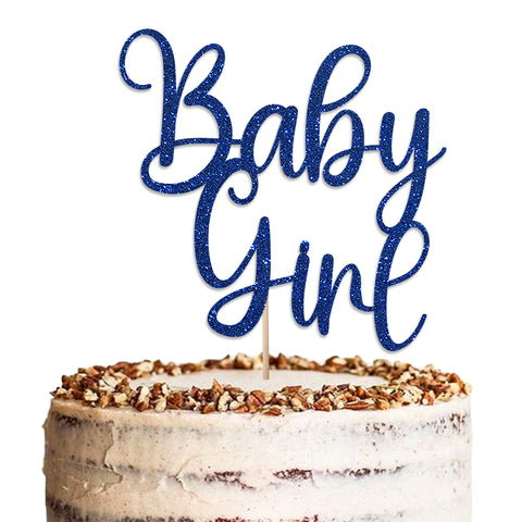 Baby Girl Baby Shower Glitter Cake Topper by KreateSquare | Variety of Colour Available Premium 950 GSM Glitter Finish