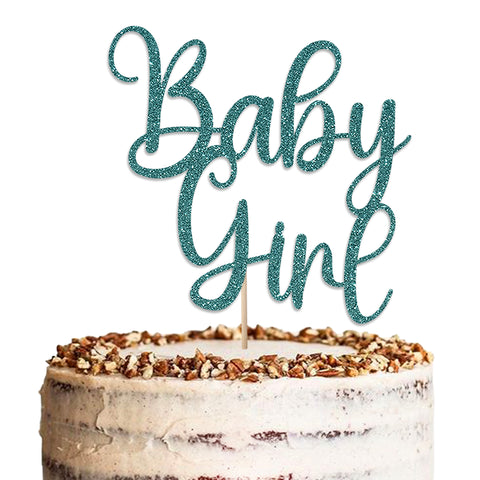 Baby Girl Baby Shower Glitter Cake Topper by KreateSquare | Variety of Colour Available Premium 950 GSM Glitter Finish