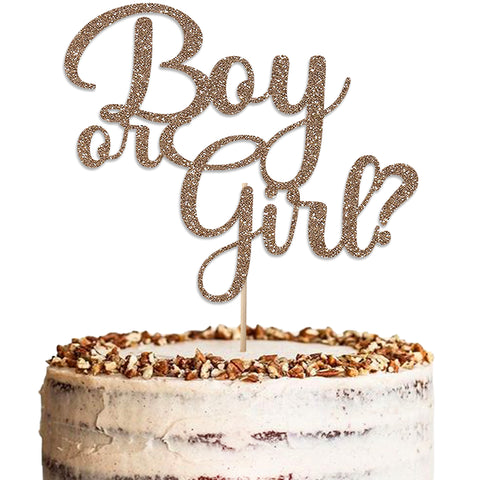 Girl or Boy Baby Shower Glitter Cake Topper by KreateSquare | Variety of Colour Available Premium 950 GSM Glitter Finish