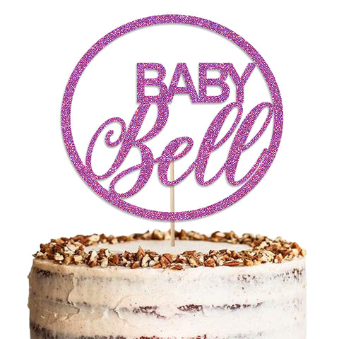 Custom  Baby Shower Glitter Cake Topper by KreateSquare | Custom Colour Any Name Premium 950 GSM Glitter Finish