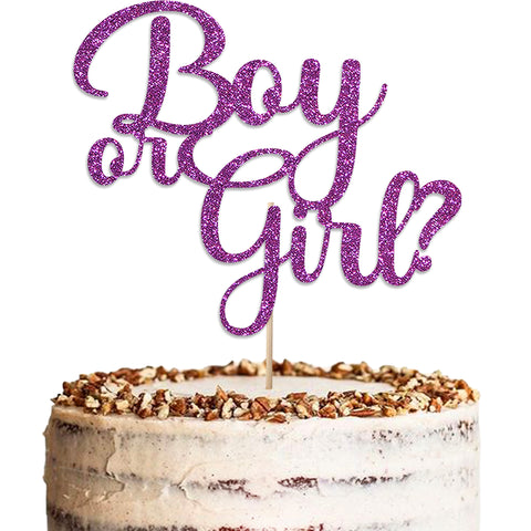 Girl or Boy Baby Shower Glitter Cake Topper by KreateSquare | Variety of Colour Available Premium 950 GSM Glitter Finish