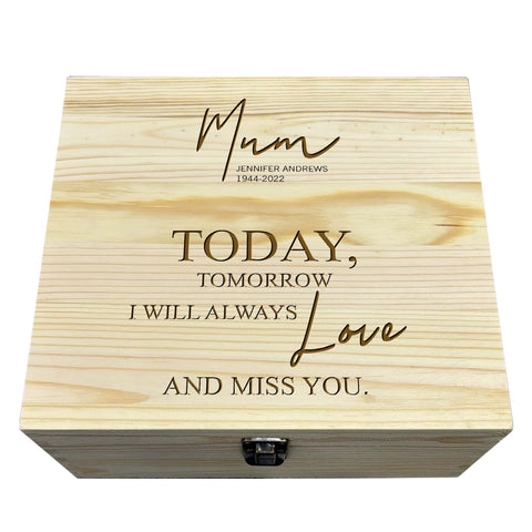 Personalised Mum Memorial Wooden Keepsake Box by KreateSquare – Memory Box for Bereavement, Remembrance Generic Design