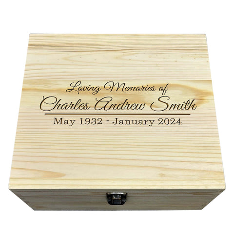 Personalised Memorial Wooden Keepsake Box by KreateSquare – Memory Box for Bereavement, Remembrance Loving Memory Design