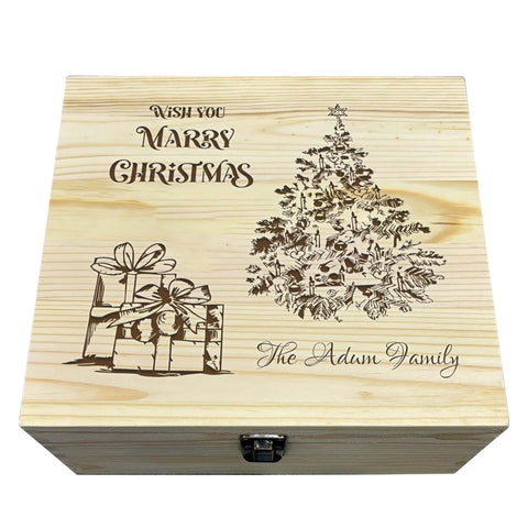 Personalised Wooden Box By KreateSquare Christmas Eve Memory Box Merry Christmas Gifts & Xmas Tree