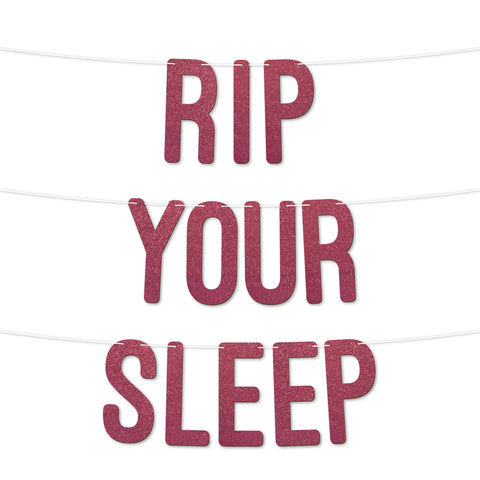 RIP Your Sleep Glitter Baby Shower Banner By KreateSquare Celebrate the Arrival with Style Perfect for Gender Reveal & Party Decorations 7 Inch