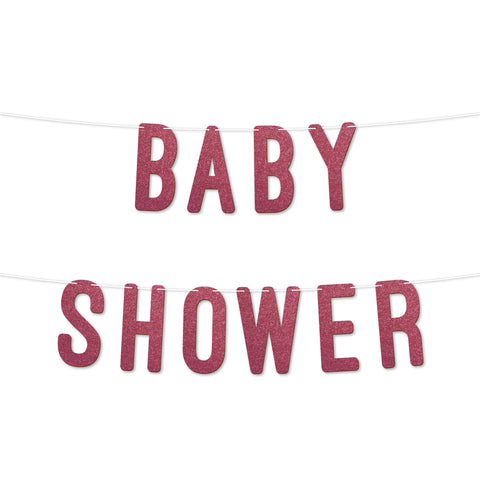 Glitter Baby Shower Banner By KreateSquare Welcome Baby Girl or Boy Gender Reveal Party Decorations Supplies 7 Inch