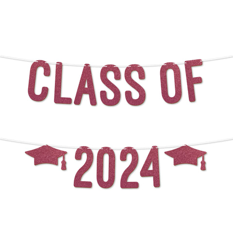 Class Of 2024 Graduation Banner BY KreateSquare 900 GSM Glitter Banner for University & College Grad Parties Graduation Celebration Decoration