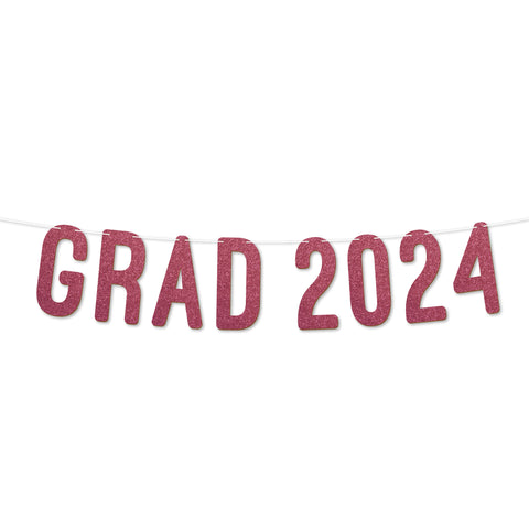 Grad 2024 Graduation Banner By KreateSquare 900 GSM Glitter Banner for University & College Grad Parties Graduation Celebration Decoration