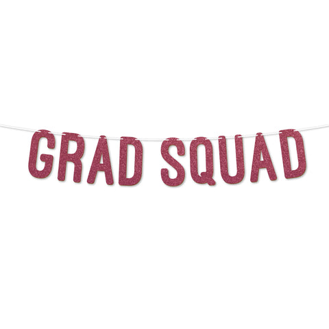 Grad Squad Graduation Banner By KreateSquare 900 GSM Glitter Banner for University & College Grad Parties Graduation Celebration Decoration