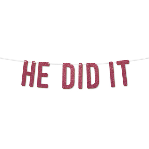 He Did It Graduation Banner By KreateSquare 900 GSM Glitter Banner for University & College Grad Parties Graduation Celebration Decoration