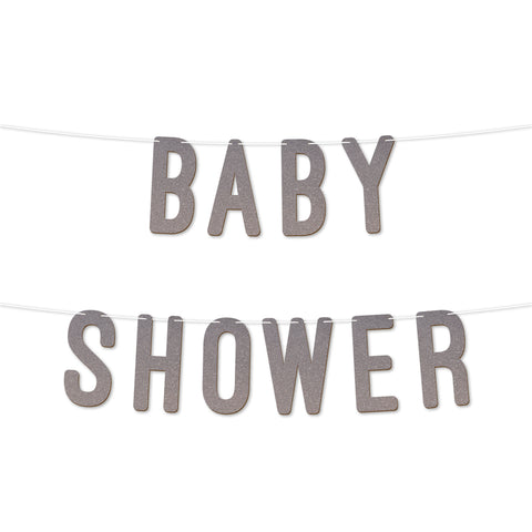 Glitter Baby Shower Banner By KreateSquare Welcome Baby Girl or Boy Gender Reveal Party Decorations Supplies 7 Inch