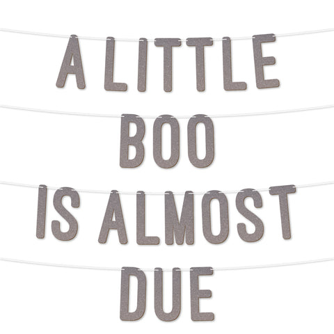 A Little Boo is Almost Due Baby Shower Glitter Banner By KreateSquare Gender Reveal Party Garland Decoration for Boys or Girls Baby Shower Celebration 7 Inch