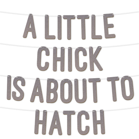 A little Chick is About to Hatch Glitter Baby Shower Banner By KreateSquare Gender Reveal Party Garland Decoration for Boys or Girls Baby Shower Celebration 7 Inch