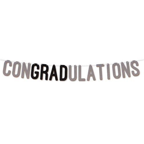 Congratulations Graduation Banner By KreateSquare 900 GSM Glitter Banner for University & College Grad Parties Graduation Celebration Decoration