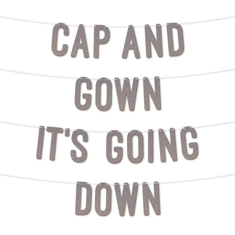 Cap and Gown It's Going Down Graduation Banner By KreateSquare 900 GSM Glitter Banner for University & College Grad Parties Graduation Celebration Decoration