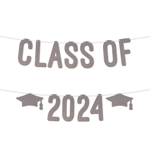 Class Of 2024 Graduation Banner BY KreateSquare 900 GSM Glitter Banner for University & College Grad Parties Graduation Celebration Decoration